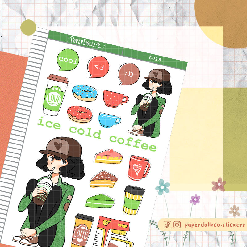 Ice Cold Coffee Collections PaperDollzCo Planner Sticker | C015