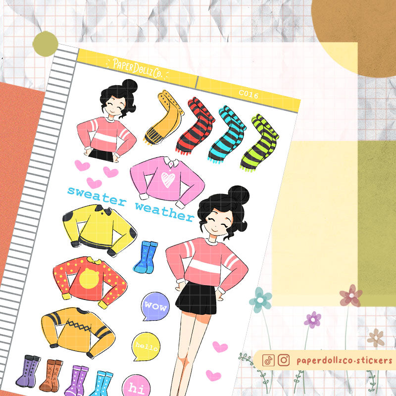 Sweater Weather Collections PaperDollzCo Planner Sticker | C016