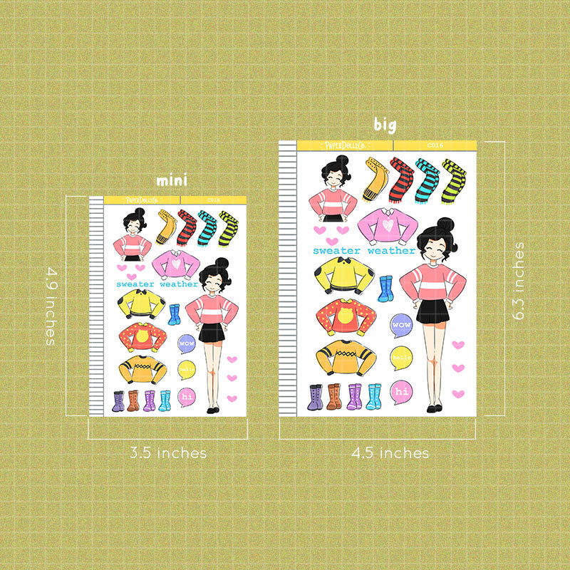 Sweater Weather Collections PaperDollzCo Planner Sticker | C016