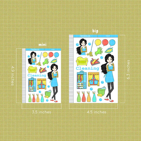 PaperDollzCo Cleaning Planner Sticker | C018