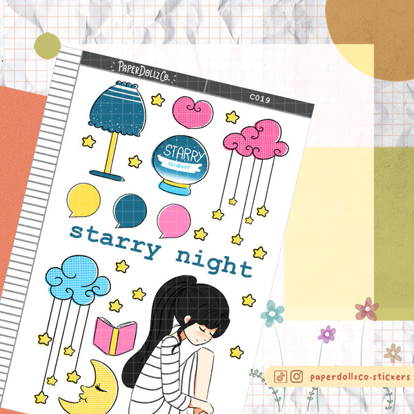 PaperDollzCo Starry Night Planner Sticker | C019