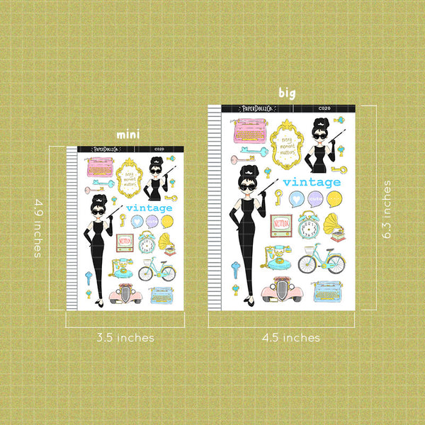 PaperDollzCo Vintage Planner Sticker | C020