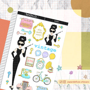 PaperDollzCo Vintage Planner Sticker | C020