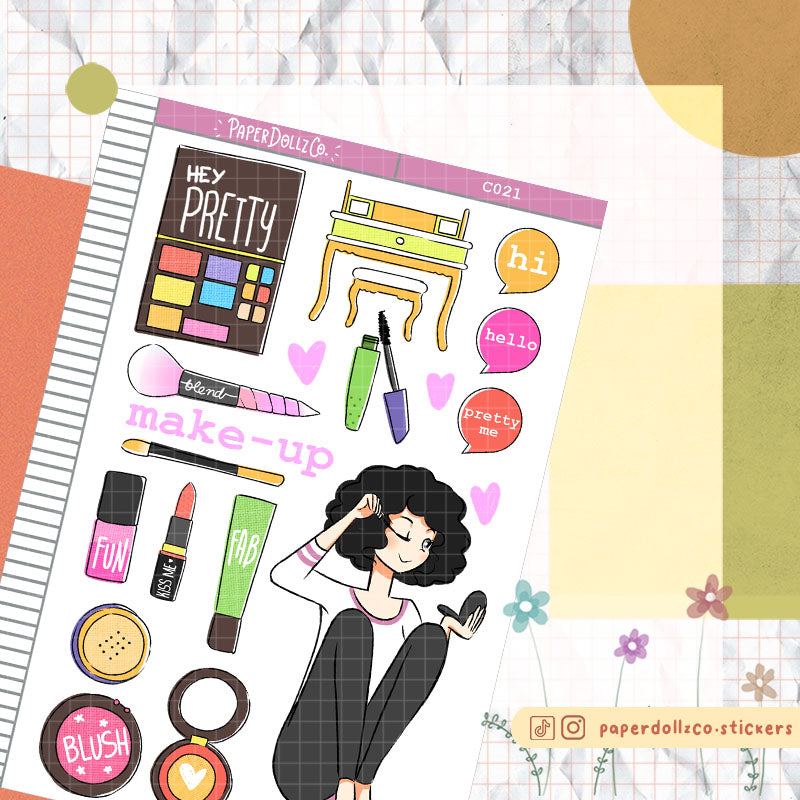 PaperDollzCo Make Up Planner Sticker | C021a