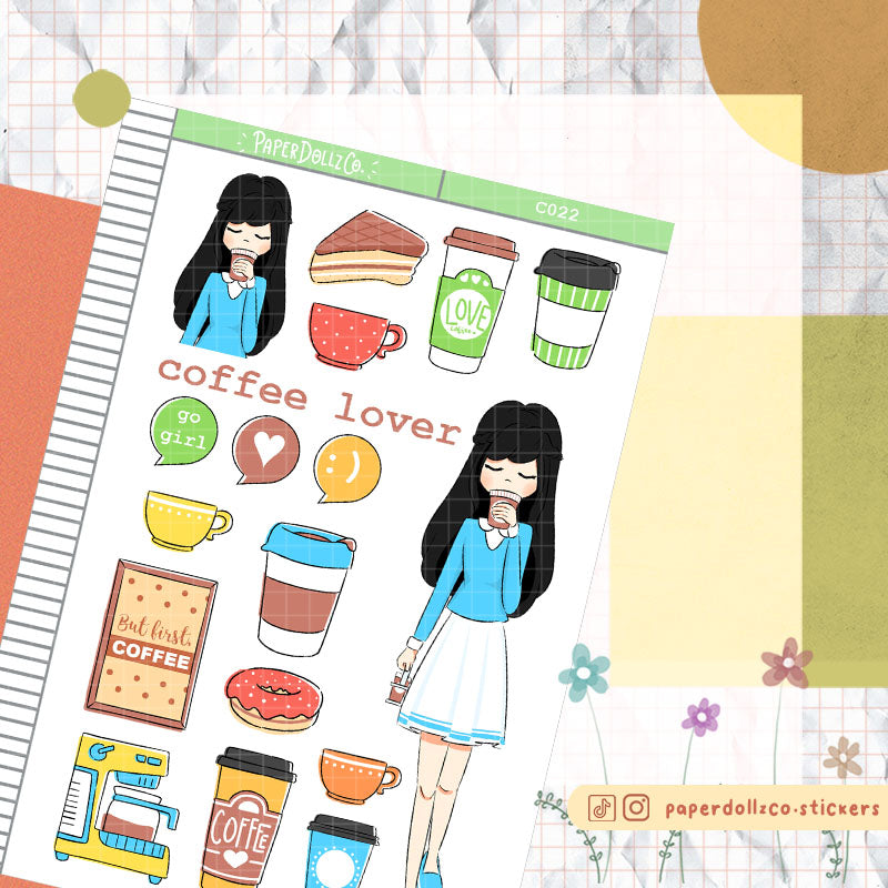 Coffee Lover Collections PaperDollzCo Planner Sticker | C022