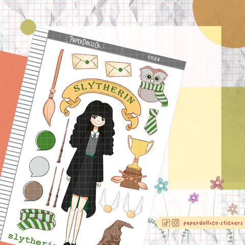 PaperDollzCo Slytherin Planner Sticker | C024