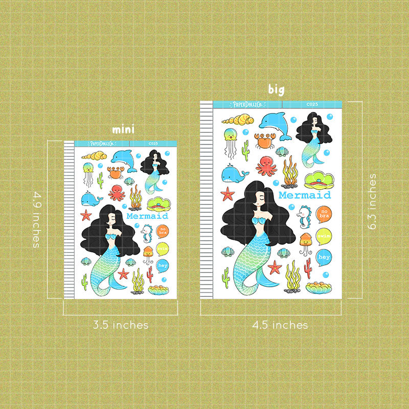 Mermaid Collections PaperDollzCo Planner Sticker | C025