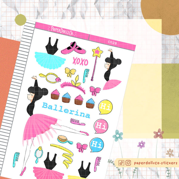 PaperDollzCo Ballerina Planner Sticker | C028b