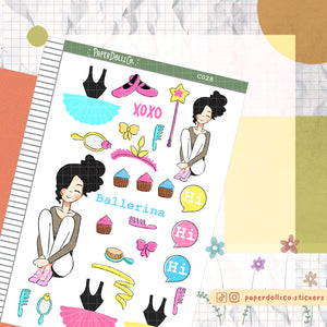 PaperDollzCo Ballerina Planner Sticker | C028a
