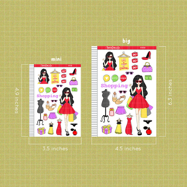 Shopping Collections PaperDollzCo Planner Sticker | C032