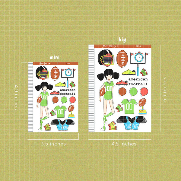 PaperDollzCo American Foot Ball Planner Sticker | C035b