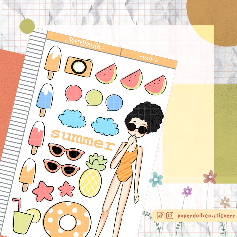 PaperDollzCo Summer Planner Sticker | C040b