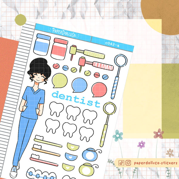 PaperDollzCo Dentist Planner Sticker | C042a