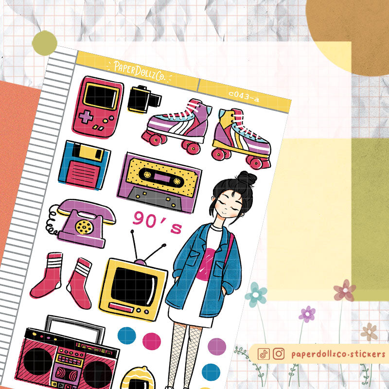 PaperDollzCo 90's Planner Sticker | C043a