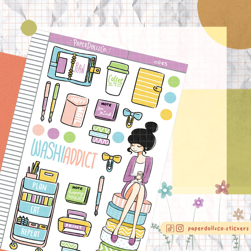 Washi Addict Collections PaperDollzCo Planner Sticker | C045