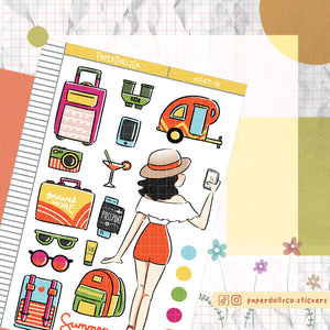 PaperDollzCo Summer Travel Planner Sticker | C047b