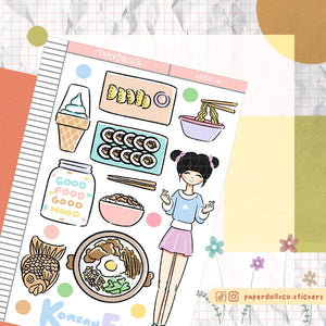 PaperDollzCo Korean Food Planner Sticker | C050a