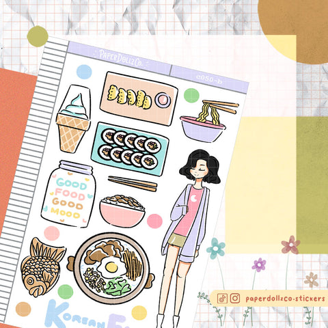 PaperDollzCo Korean Food Planner Sticker | C050b