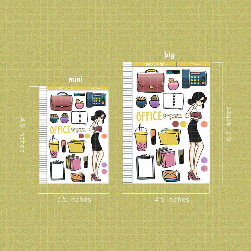 Summer Office Fashion Collections PaperDollzCo Planner Sticker | C052