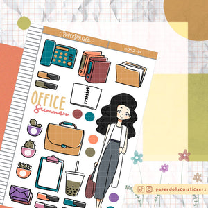 PaperDollzCo Summer Office Fashion Planner Sticker | C052b