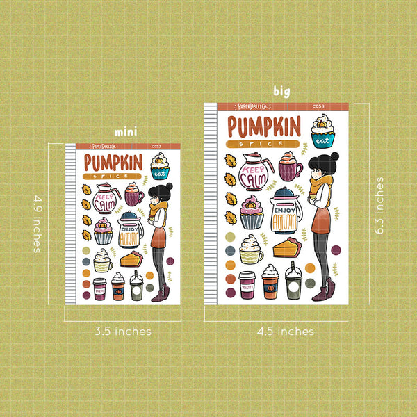 PaperDollzCo Pumpkin Spice Planner Sticker | C053b