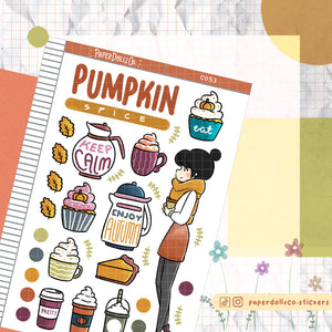 PaperDollzCo Pumpkin Spice Planner Sticker | C053b