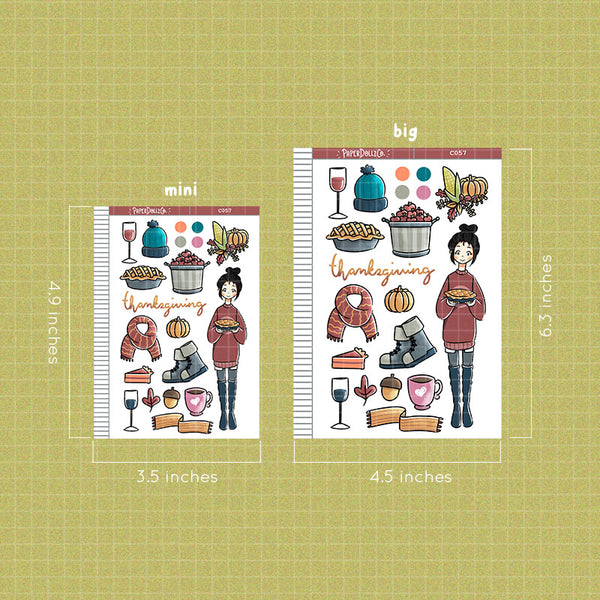 PaperDollzCo Thanksgiving Planner Sticker | C057a