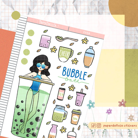 PaperDollzCo Bubble Bath Planner Sticker | C058