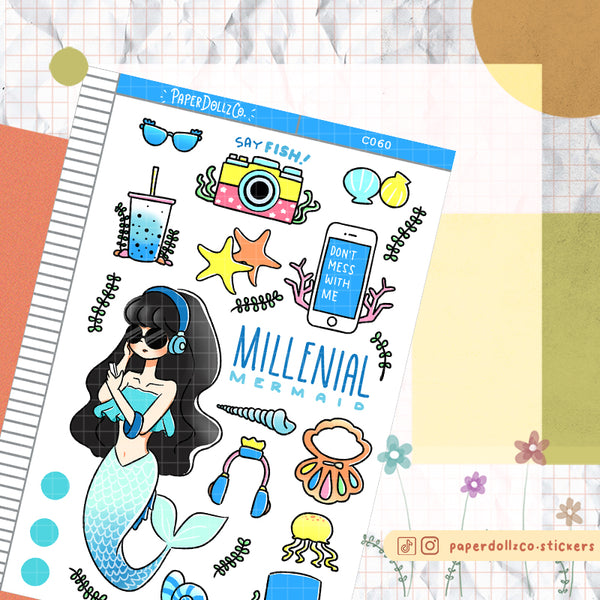 PaperDollzCo Millenial Mermaid Planner Sticker | C060