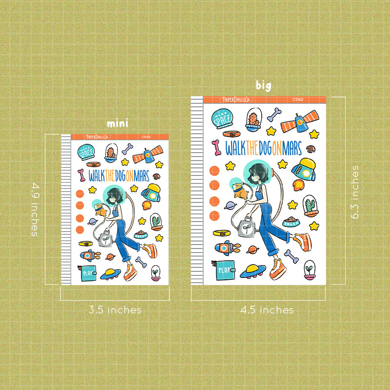 Walking the Dog Collections PaperDollzCo Planner Sticker | C062