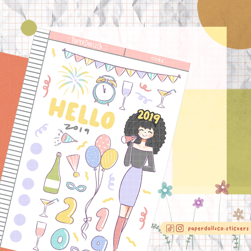 2019 New Year Collections PaperDollzCo Planner Sticker | C064