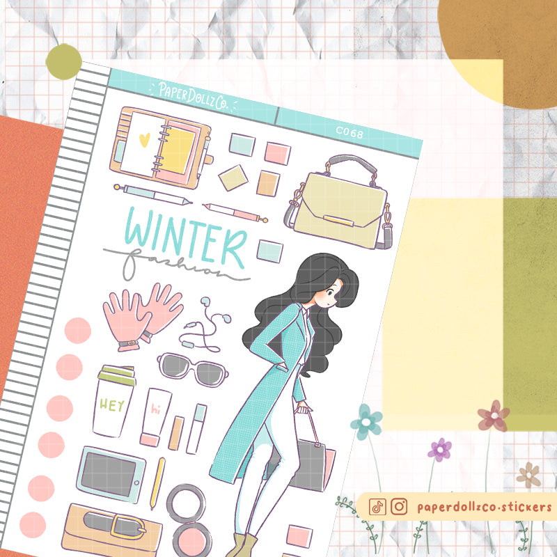 Winter Fashion Collections PaperDollzCo Planner Sticker | C068