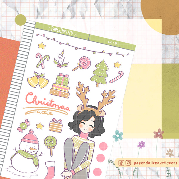 PaperDollzCo Christmas Cutie Planner Sticker | C069