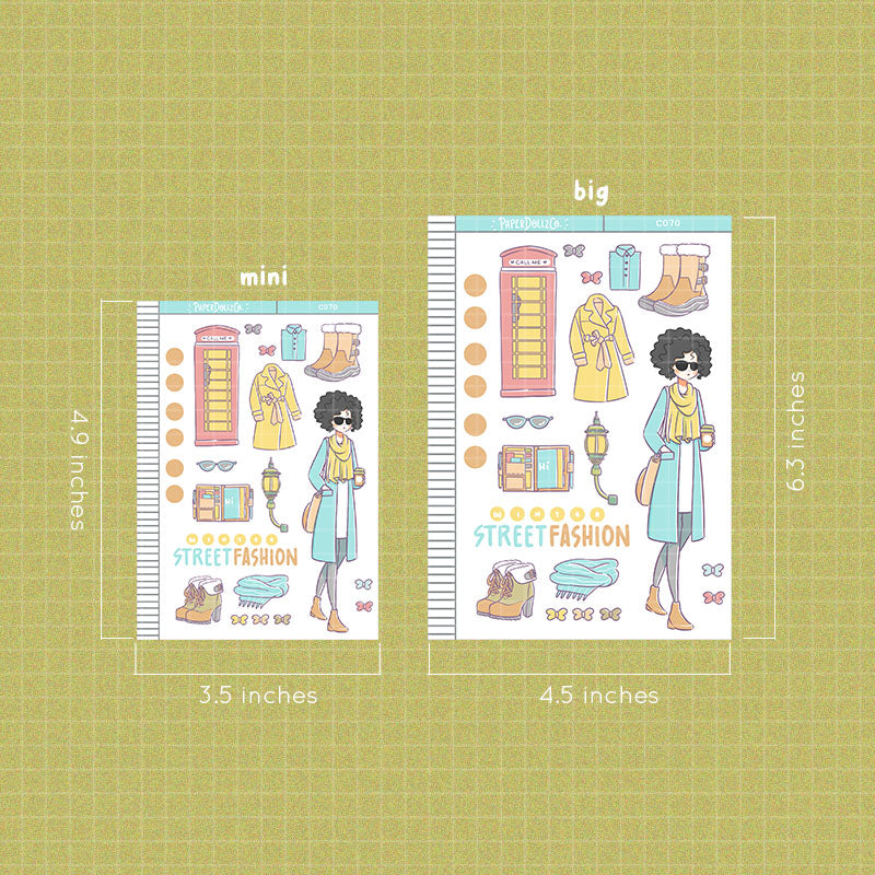 Winter Street Fashion Collections PaperDollzCo Planner Sticker | C070