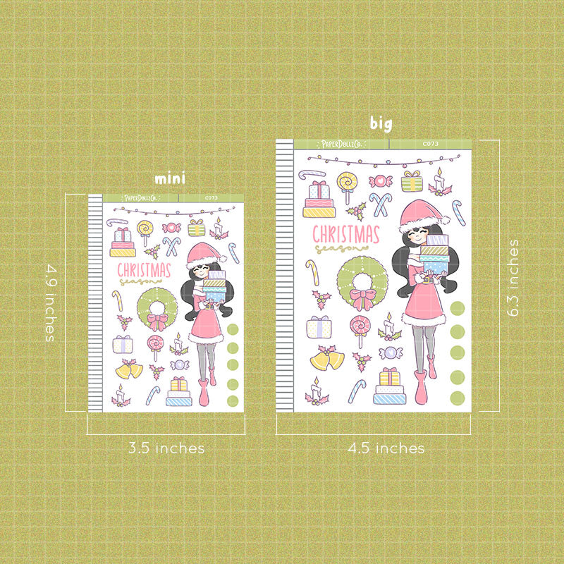 Christmas Season Collections PaperDollzCo Planner Sticker | C073