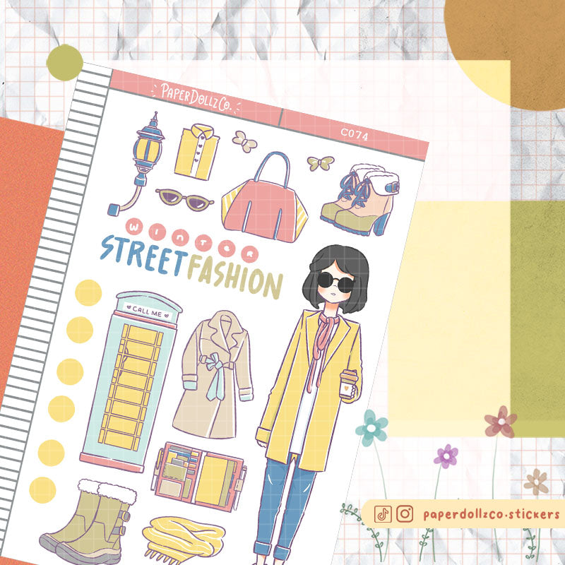 Winter Street Fashion Collections PaperDollzCo Planner Sticker | C074