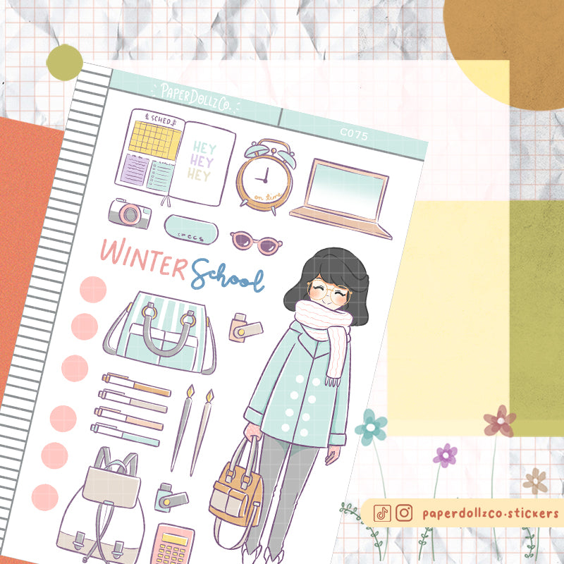 Winter School Collections PaperDollzCo Planner Sticker | C075