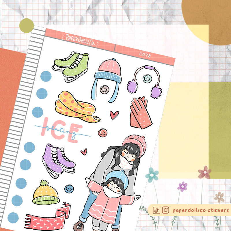 Ice Skating Collections PaperDollzCo Planner Sticker | C078