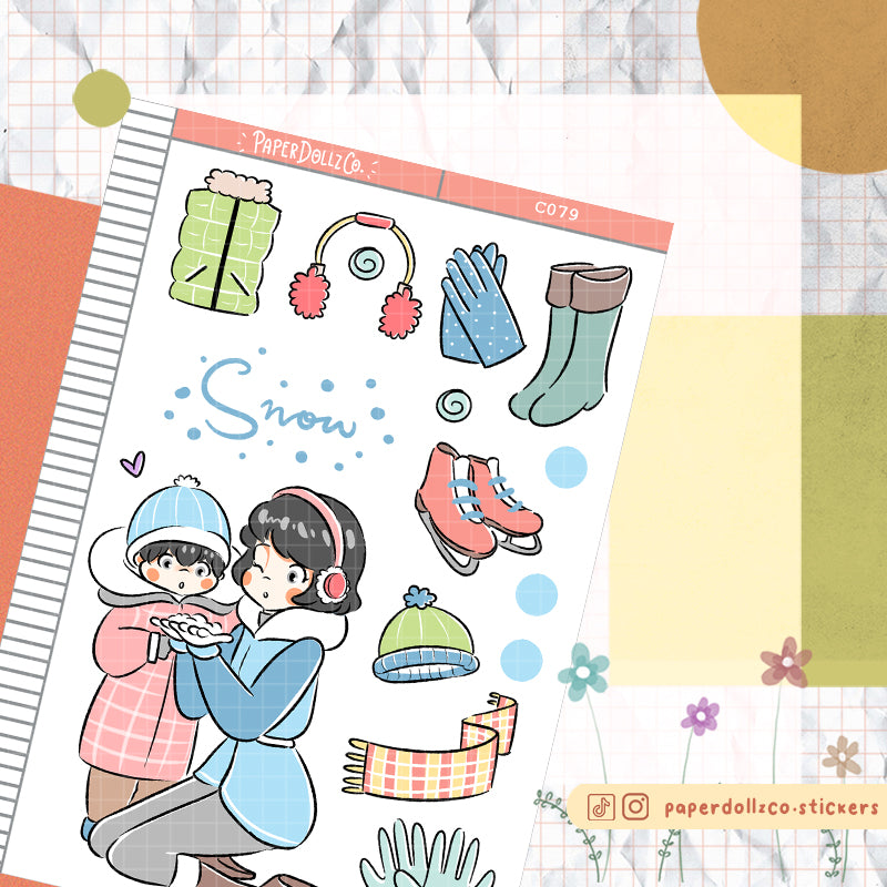 Snow Collections PaperDollzCo Planner Sticker | C079