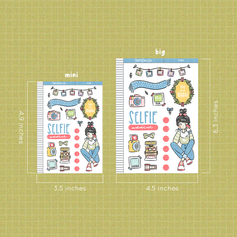 Selfie Addict Collections PaperDollzCo Planner Sticker | C081