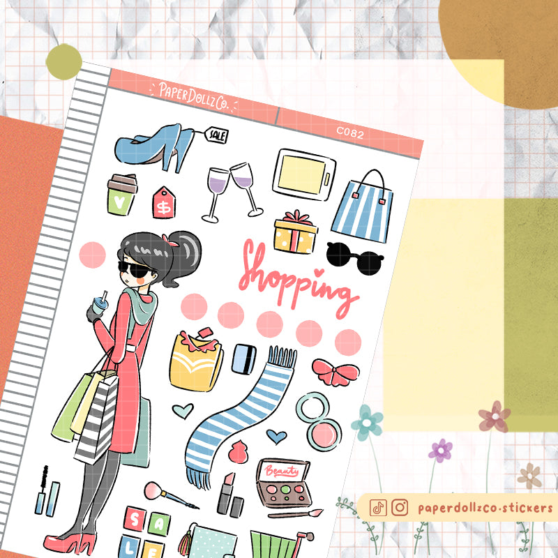 Shopping Collections PaperDollzCo Planner Sticker | C082