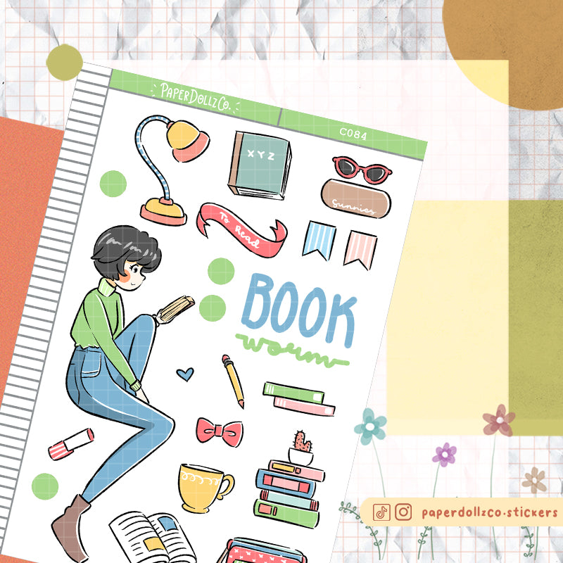 Book Worm Collections PaperDollzCo Planner Sticker | C084