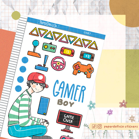 PaperDollzCo Gamer Boy Planner Sticker | C087