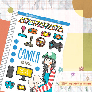 PaperDollzCo Gamer Girl Planner Sticker | C088