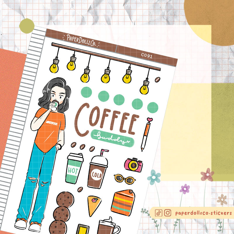 PaperDollzCo Coffee Buddy Planner Sticker | C091