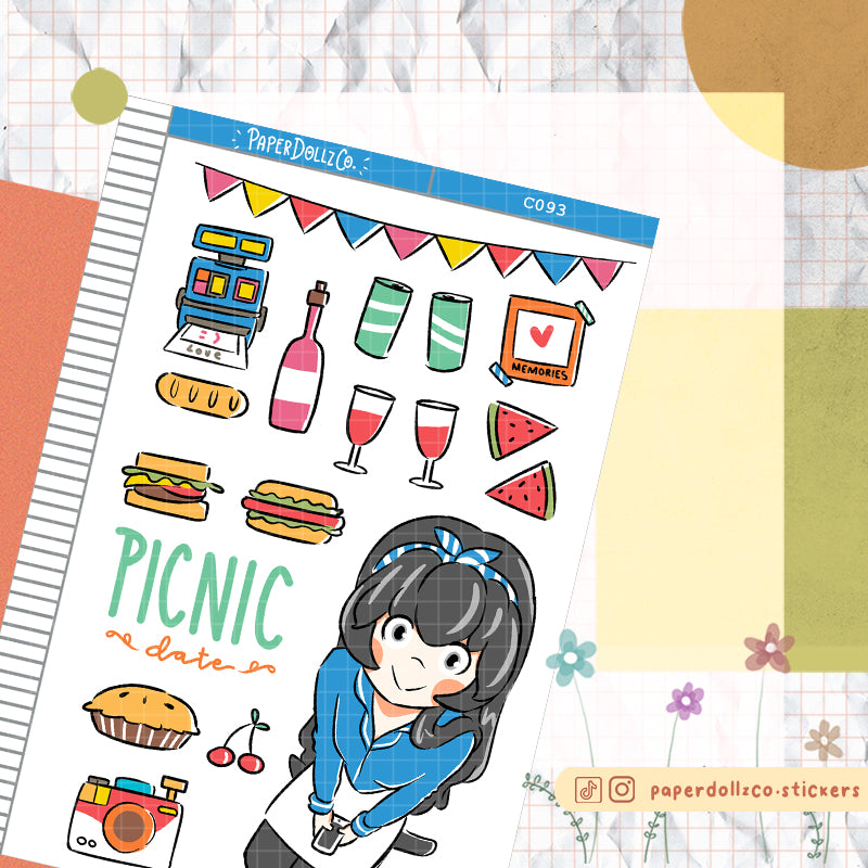 Picnic Date Collections PaperDollzCo Planner Sticker | C093