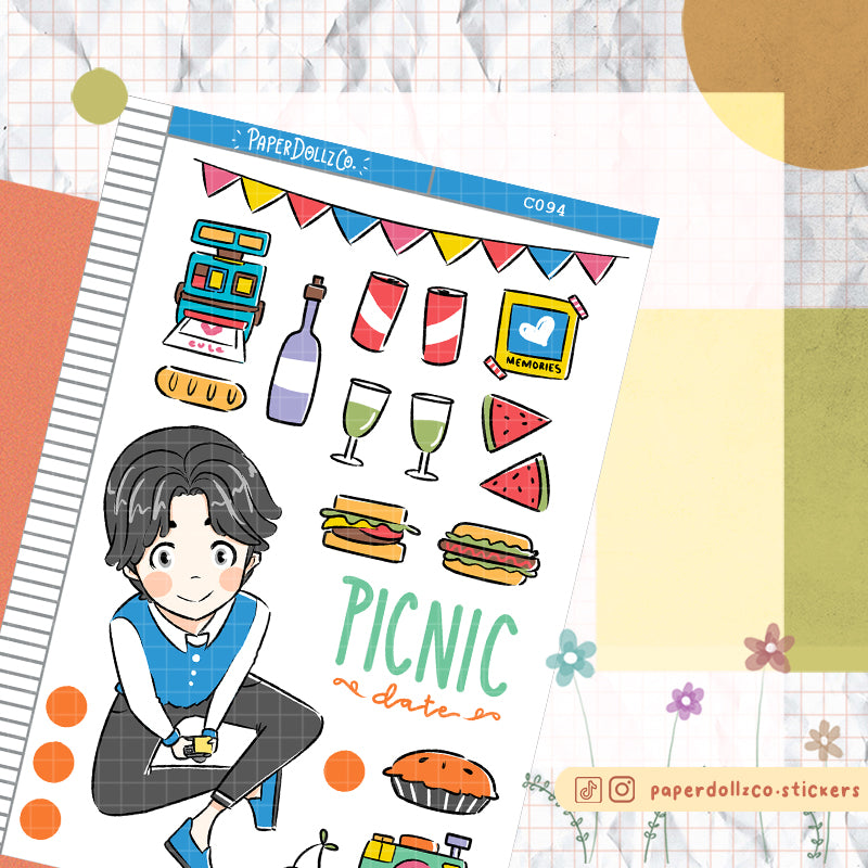 Picnic Date Collections PaperDollzCo Planner Sticker | C094