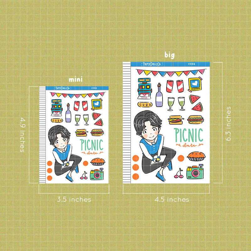 Picnic Date Collections PaperDollzCo Planner Sticker | C094