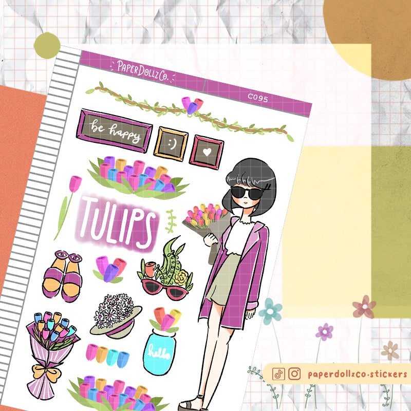 Tulips Collections PaperDollzCo Planner Sticker | C095