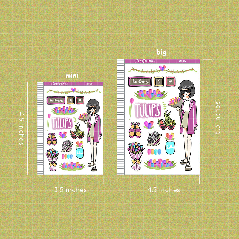 Tulips Collections PaperDollzCo Planner Sticker | C095